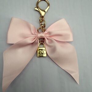Designer Inspired Bow Keychain with Charm